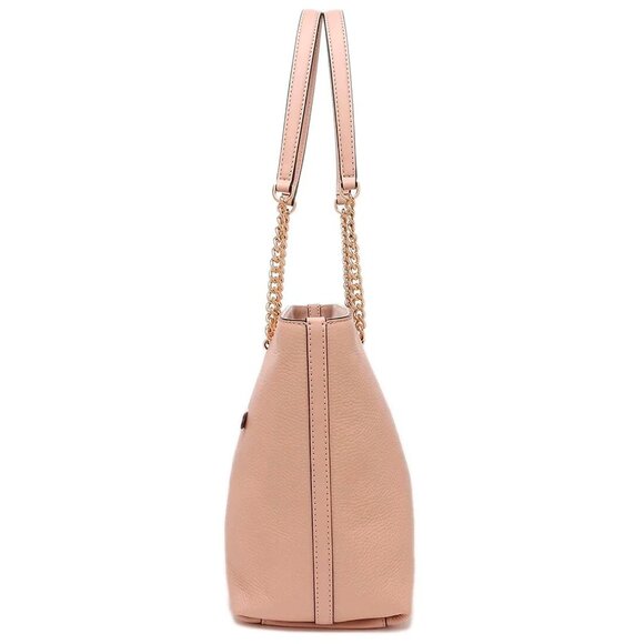 S Michael Kors Medium Front Zip Chain Tote Buff Leather 35F2GTTT2L NWT $448 - Picture 4 of 15